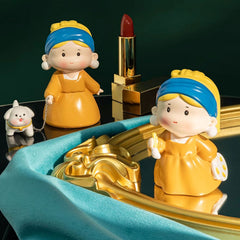 Cute Cartoon Pearl Earring Girl Figurine