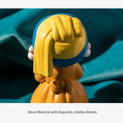 Cute Cartoon Pearl Earring Girl Figurine