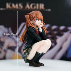 Cute Squat-Posed Anime Girl Figure