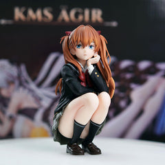 Cute Squat-Posed Anime Girl Figure